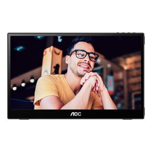 AOC-16T3E Portable Monitor USB-C Powered | 15.6-inch | IPS Full HD (FHD) 1920 x 1080 Display Resolution |USB-C Powered × 2 | Carry case | Pivot | VESA