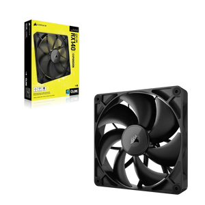 CORSAIR RX Series, iCUE LINK RX140, 140mm Fan, Single Pack, Fan diameter: 14 cm, 1700 RPM Rotational, Maximum airflow 95.7 cfm, Product colour: Black