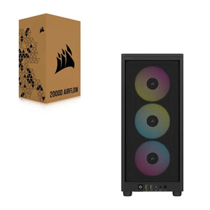 Corsair 2000D RGB ICUE Airflow Tempered Glass ITX-Tower, PC CASE, Black, AF Slim fans/SF PSU only, 2.5" HDD, Width 200 mm, Depth 271 mm, Height 458 mm