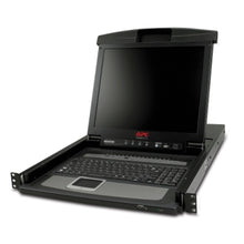 Load image into Gallery viewer, APC 17-inch Rack LCD Console with Integrated 16 Port Analog KVM Switch with Integrated keyboard and touchpad, Windows, Sun, Unix, and Linux AP5816
