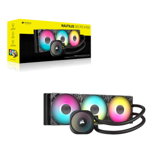 Corsair NAUTILUS 360 ARGB; 360mm Radiator; Liquid CPU Cooler, Width: 125 mm, Depth: 396 mm, Height: 125 mm. Product colour: Black