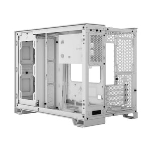 Corsair 2500D Airflow Micro ATX Dual Chamber PC Case, Midi Tower, PC CASE, White, ATX, 18 cm, 40 cm, Width: 304 mm, Depth: 469 mm, Height: 376 mm