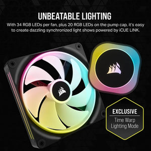 Corsair iCUE Link H115i RGB Liquid CPU Cooler - QX140 RGB Fans - 280mm Radiator - Fits Intel LGA 1700; AMD AM5 - Hub included