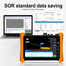 Load image into Gallery viewer, Fiber Optic Reflectometer MOT-73 OTDR 1310/1550nm 1610nm 28/26/24dB 7" Touch Screen VFL OLS OPM Event Map Ethernet Cable Tester
