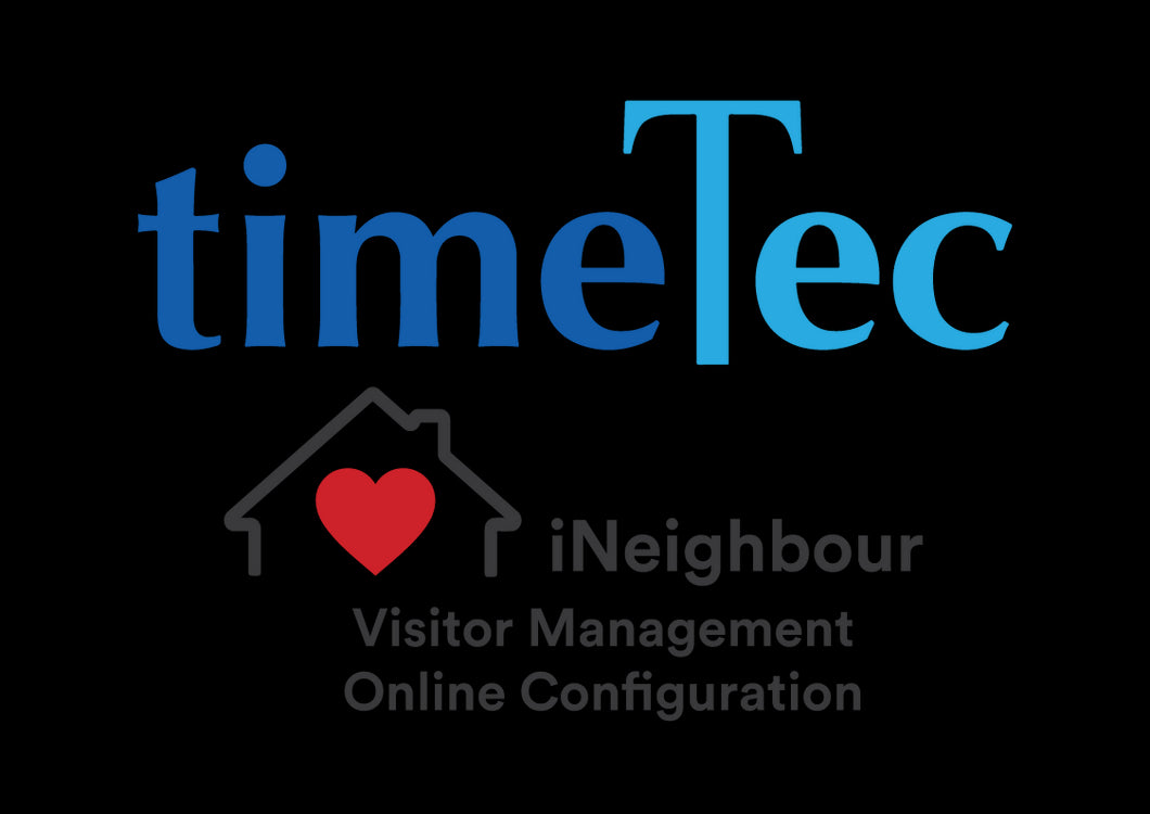 TimeTec - iNeigbuour Online Configuration (Once-off) up to 500 Visitors, Add with the TMT-VIS-APP, Includes: User import, facility setup, panic config