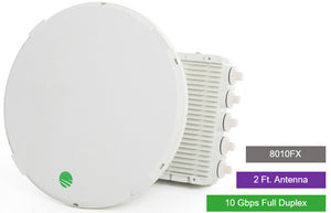 Siklu E-Band (80GHz) PTP link FDD 10Gbps, 2ft External Dual-Band Antenna with 5 GHz Failover Feed, 10Gbps FDD, Includes PoE injector, Up to 16 Km