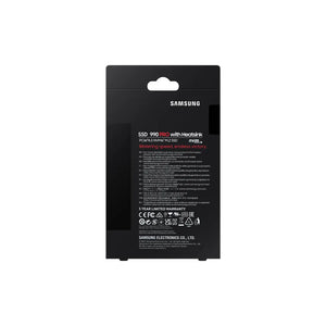 Samsung MZ-V9P4T0CW 990 Pro 4 TB NVMe SSD W/Heatsink, Read Speed up to 7450 Mb/s; Write Speed up to 6900 Mb/s, Component for PC/Game console