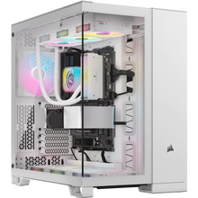 Load image into Gallery viewer, CORSAIR 6500X Mid-Tower Dual Chamber PC CASE, Tempered Glass, Compatible with reverse connector motherboards, Supports BTF, White
