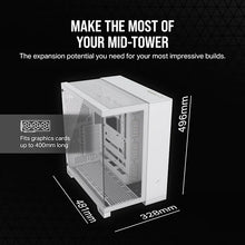 Load image into Gallery viewer, CORSAIR 6500X Mid-Tower Dual Chamber PC CASE, Tempered Glass, Compatible with reverse connector motherboards, Supports BTF, White
