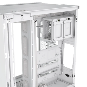 CORSAIR 6500X Mid-Tower Dual Chamber PC CASE, Tempered Glass, Compatible with reverse connector motherboards, Supports BTF, White