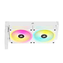 Load image into Gallery viewer, Corsair iCUE Link H100i RGB Liquid CPU Cooler - QX120 RGB Fans - White - 240mm Radiator - Fits Intel LGA 1700; AMD AM5 - Hub Included
