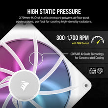 Load image into Gallery viewer, CORSAIR RX Series; iCUE LINK RX140; 140mm Fan; Dual Pack, Noise level (high speed): 36 dB, Maximum airflow: 94.7 cfm, Product colour: White
