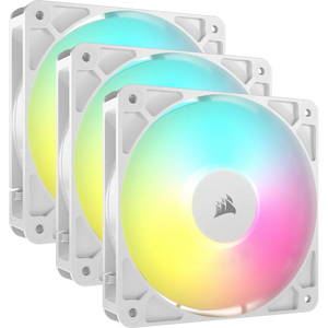 CORSAIR RS120 ARGB 120mm PWM Fans Triple Pack, Fan diameter: 12 cm, Noise level (high speed): 36 dB, Maximum airflow: 72.8 cfm, Product colour: White