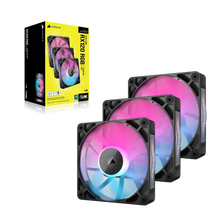 Load image into Gallery viewer, CORSAIR RX RGB Series; iCUE LINK RX120 RGB; 120mm Fan; Triple Pack, Noise level (high speed): 36 dB, Maximum airflow: 73.5 cfm, Product colour: Black
