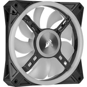 Corsair iCUE QL140 RGB 140mm PWM Dual Fan Kit with Lighting Node CORE, Fan diameter: 14 cm, Voltage: 6 - 13.2 V, Product colour: Black, Grey