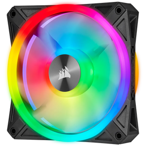 Corsair iCUE QL140 RGB 140mm PWM Dual Fan Kit with Lighting Node CORE, Fan diameter: 14 cm, Voltage: 6 - 13.2 V, Product colour: Black, Grey