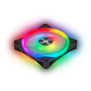 Corsair iCUE QL140 RGB 140mm PWM Dual Fan Kit with Lighting Node CORE, Fan diameter: 14 cm, Voltage: 6 - 13.2 V, Product colour: Black, Grey