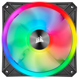 Corsair iCUE QL140 RGB 140mm PWM Dual Fan Kit with Lighting Node CORE, Fan diameter: 14 cm, Voltage: 6 - 13.2 V, Product colour: Black, Grey