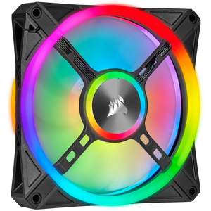 Corsair iCUE QL140 RGB 140mm PWM Dual Fan Kit with Lighting Node CORE, Fan diameter: 14 cm, Voltage: 6 - 13.2 V, Product colour: Black, Grey