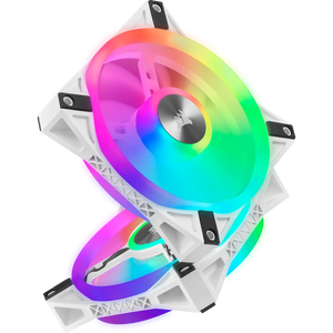 Corsair iCUE QL120 RGB 120mm PWM Triple Fan with Lighting Node CORE, White, Fan diameter: 12 cm, Voltage: 6 - 13.2 V, Product colour: White