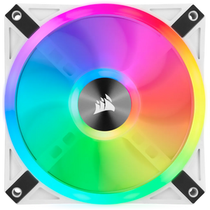 Corsair iCUE QL120 RGB 120mm PWM Triple Fan with Lighting Node CORE, White, Fan diameter: 12 cm, Voltage: 6 - 13.2 V, Product colour: White