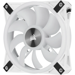 Corsair iCUE QL120 RGB 120mm PWM Triple Fan with Lighting Node CORE, White, Fan diameter: 12 cm, Voltage: 6 - 13.2 V, Product colour: White