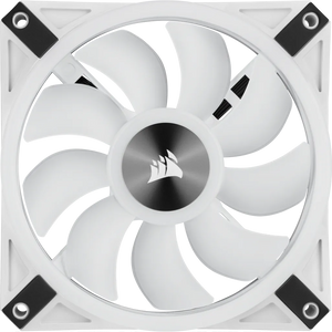 Corsair iCUE QL120 RGB 120mm PWM Triple Fan with Lighting Node CORE, White, Fan diameter: 12 cm, Voltage: 6 - 13.2 V, Product colour: White