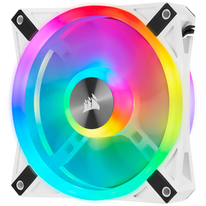 Corsair iCUE QL120 RGB 120mm PWM Triple Fan with Lighting Node CORE, White, Fan diameter: 12 cm, Voltage: 6 - 13.2 V, Product colour: White