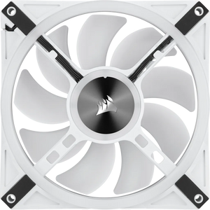 Corsair iCUE QL140 RGB 140mm PWM Dual Fan Kit with Lighting Node CORE, White, Width: 140 mm, Depth: 25 mm, Product colour: White