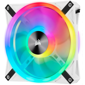 Corsair iCUE QL140 RGB 140mm PWM Dual Fan Kit with Lighting Node CORE, White, Width: 140 mm, Depth: 25 mm, Product colour: White