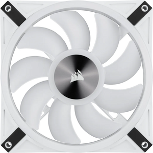 Corsair iCUE QL140 RGB 140mm PWM Dual Fan Kit with Lighting Node CORE, White, Width: 140 mm, Depth: 25 mm, Product colour: White