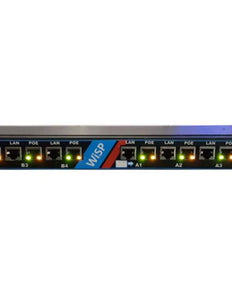 Micro Instruments 8 Channel Gigabit PoE Injector with a remote management Ethernet Port, Supports Mode-B and Phantom PoE modes selectable per 4 ports