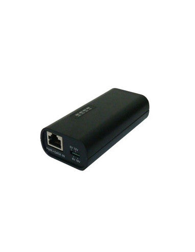 Gigabit POE Splitter 802.3at, Adjustable 5/9/12/18Volts - ESD/Surge Protection, 60V Max Input, 25Watts Max, 30cm Network Flylead, Male-to-Male DC Jack