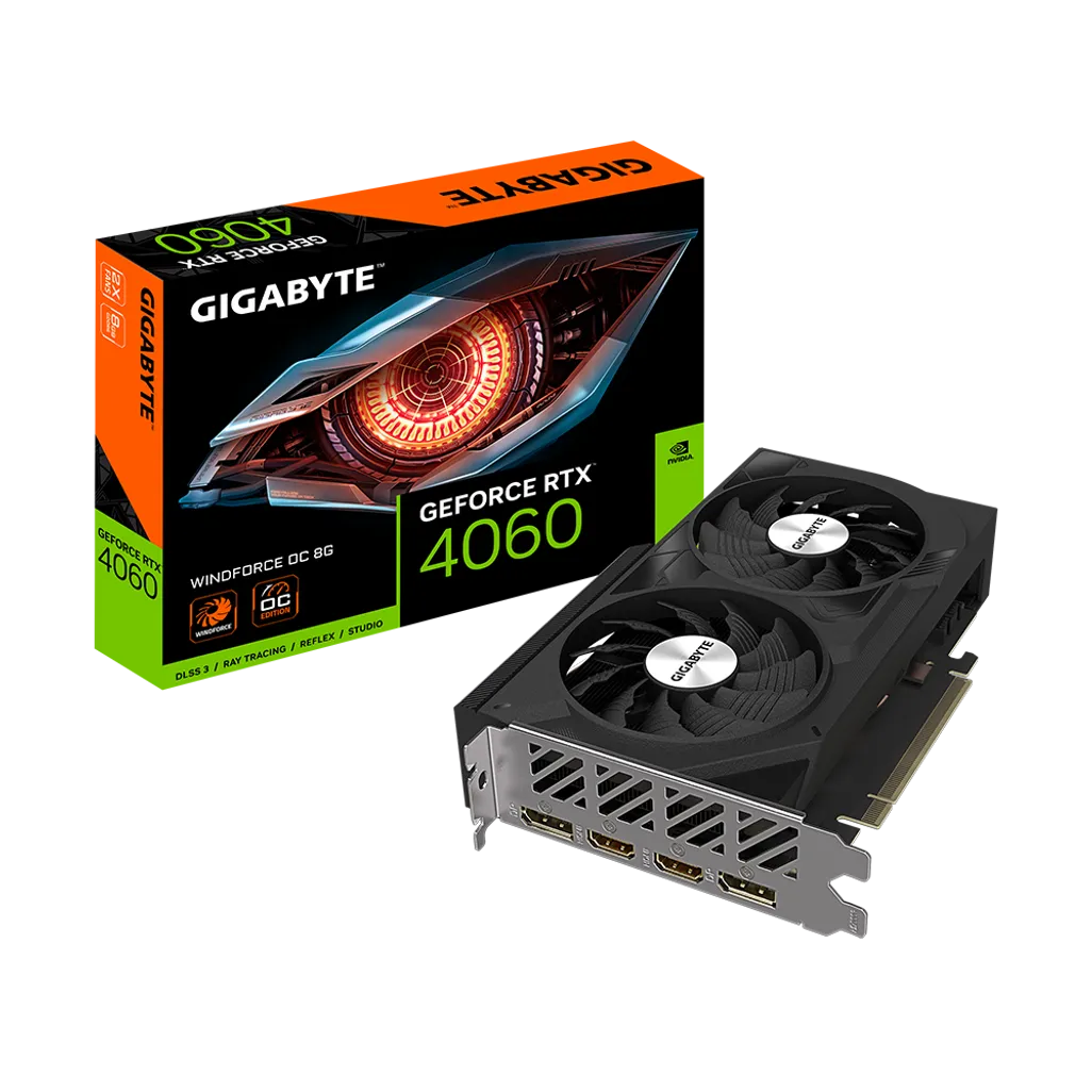 GIGABYTE Graphics nVidia GeForce RTX 4060 WindForce - 8G GDDR6 HDMIx2/DP x2