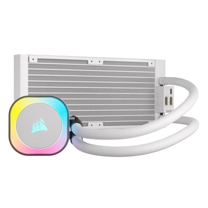 Corsair iCUE Link H100i RGB Liquid CPU Cooler - QX120 RGB Fans - White - 240mm Radiator - Fits Intel LGA 1700; AMD AM5 - Hub Included