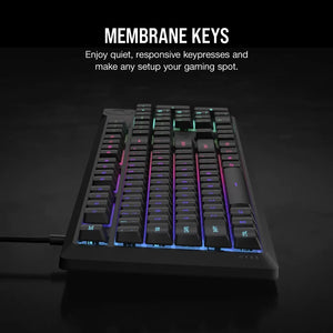 CORSAIR K55 Core Gaming Keyboard; Backlit Zoned RGB LED; Rubberdome