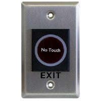 ZKTeco Access Control Exit Button No Touch, Contact rating: 3A/AC120V, DC30V, Input 12VDC, Lifespan 500 000, Stainless steel plate, Door Accessory