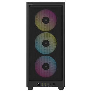 Corsair 2000D RGB ICUE Airflow Tempered Glass ITX-Tower, PC CASE, Black, AF Slim fans/SF PSU only, 2.5" HDD, Width 200 mm, Depth 271 mm, Height 458 mm