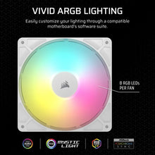 Load image into Gallery viewer, CORSAIR RS140 ARGB 140mm PWM Fan, Fan diameter: 14 cm, White, Noise level (high speed): 36 dB, Maximum airflow: 95.5 cfm, Product colour: White
