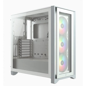 iCUE 4000X RGB Tempered Glass Mid-Tower; White; 2x3.5''; 2x2.5''; Up to 360m  Liquid Cooler - Mid Tower ATX