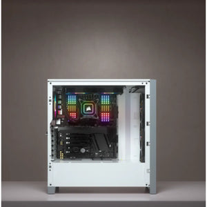 iCUE 4000X RGB Tempered Glass Mid-Tower; White; 2x3.5''; 2x2.5''; Up to 360m  Liquid Cooler - Mid Tower ATX