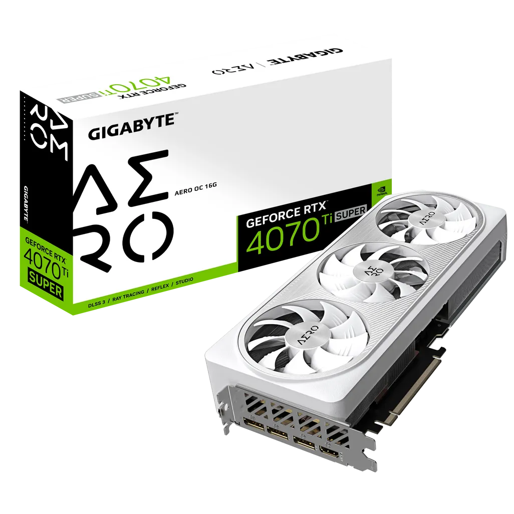 GIGABYTE Graphics nVidia GeForce RTX 4070Ti Super AERO OC - 16G GDDR6X HDMIx1/DP x3