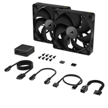 Load image into Gallery viewer, CORSAIR RX Series, iCUE LINK RX140, 140mm Fan; Dual Pack, Noise level (high speed): 36 dB, Maximum airflow: 95.7 cfm, Product colour: Black
