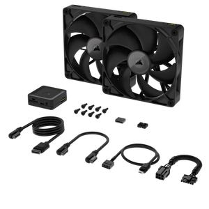 CORSAIR RX Series, iCUE LINK RX140, 140mm Fan; Dual Pack, Noise level (high speed): 36 dB, Maximum airflow: 95.7 cfm, Product colour: Black