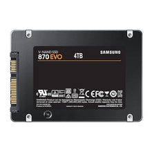 Load image into Gallery viewer, Samsung MZ-77E4T0BW 870 EVO 4TB 2.5&#39;&#39; SATA SSD, 560 MB/s Read speed, 530 MB/s Write speed, 6 Gbit/s Data transfer rate, Component for PC
