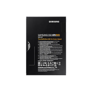 Samsung MZ-77E4T0BW 870 EVO 4TB 2.5'' SATA SSD, 560 MB/s Read speed, 530 MB/s Write speed, 6 Gbit/s Data transfer rate, Component for PC