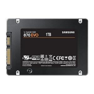 Samsung MZ-77E1T0BW 870 EVO 1 TB SATA SSD; Read Speed up to 560 MB/s; Write Speed up to 530 MB/s; Random Read Max 98000 IOPS