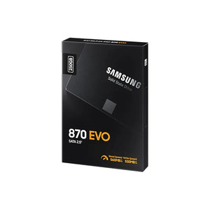 Samsung MZ-77E250BW 870 EVO 250 GB 2.5'' SATA SSD, 560MB/s Read, 530 MB/s Write, Component for PC, compatible with SATA 3 Gb/s and 1.5 Gb/s interface