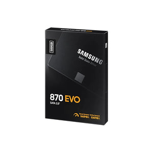 Samsung MZ-77E500BW 870 EVO 2.5'' 500 GB SATA SSD, 560 MB/s Read speed, 530 MB/s Write speed, 6 Gbit/s Data transfer rate, Component for PC