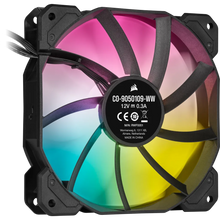 Load image into Gallery viewer, Corsair SP120 RGB ELITE; 120mm RGB LED Fan with AirGuide, Triple Pack with Lighting Node CORE, Fan diameter 12 cm, Voltage: 6 - 13.2 V, Colour: Black
